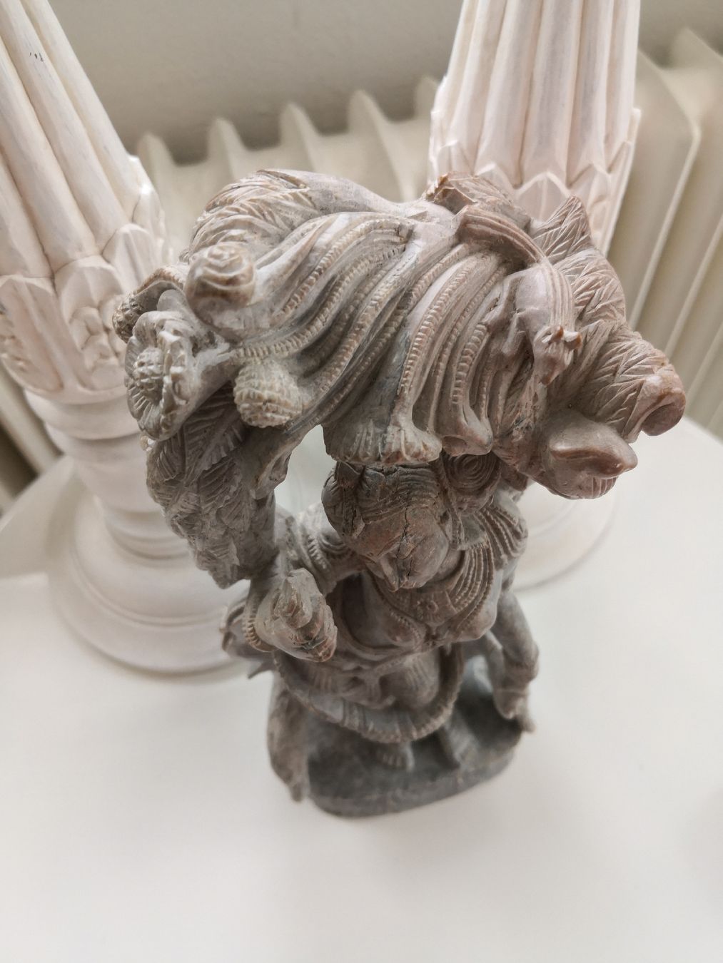 Sculture & Statue: HANDGEMEISELTE DEVA STATUE AUS SPECKSTEIN EINZELSTÜCK INDIEN – Nuovo (secondo la descrizione) da Olten venduto da Naja-Twins-Twins 9