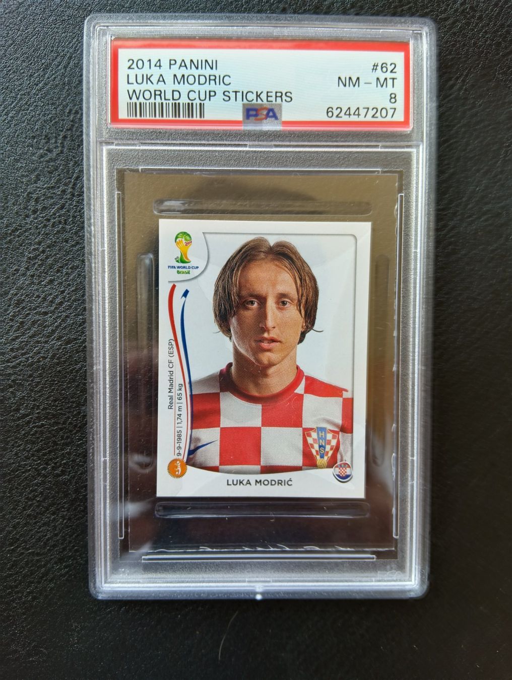 Panini Carte collezionabili: 2008 Panini Uefa Luka Modric PSA 7 #194 – Usato da Steinen venduto da antikesundseltenes