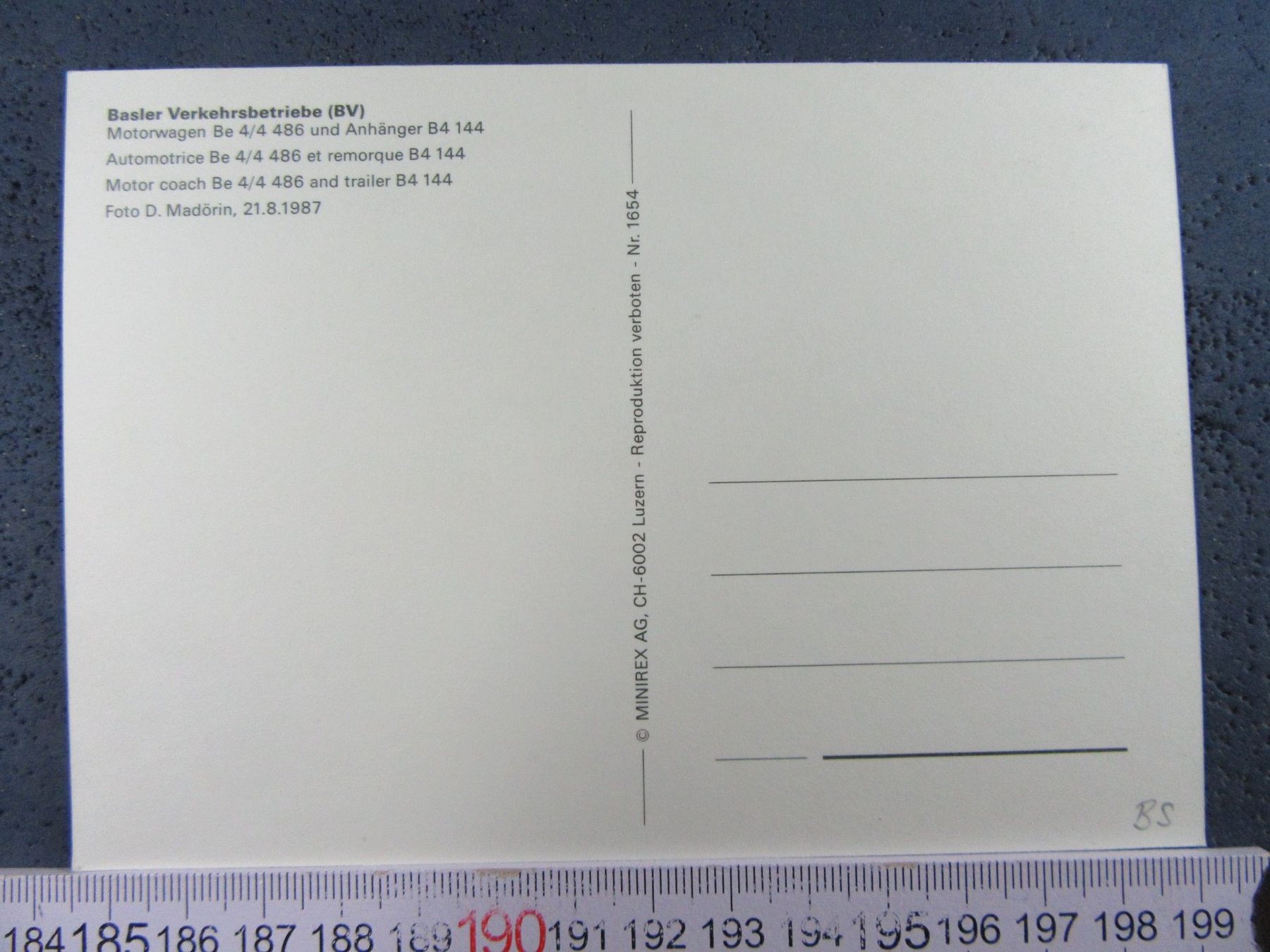 Cartoline postali: BASLER BVB TRAM NO.3 Be4/4 UND B4 144 AK-BS – Usato da Ettingen venduto da Hausi4711 1