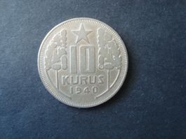Türkei  10  kurus  1940