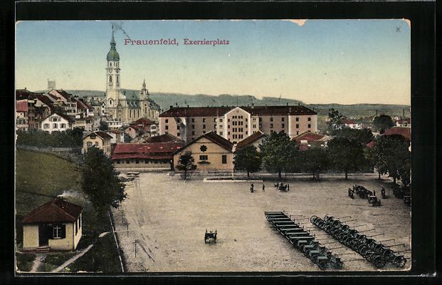 Cartoline postali: Frauenfeld, Exerzierplatz, im Hintergrun – Usato da Berlin venduto da bartko-reher