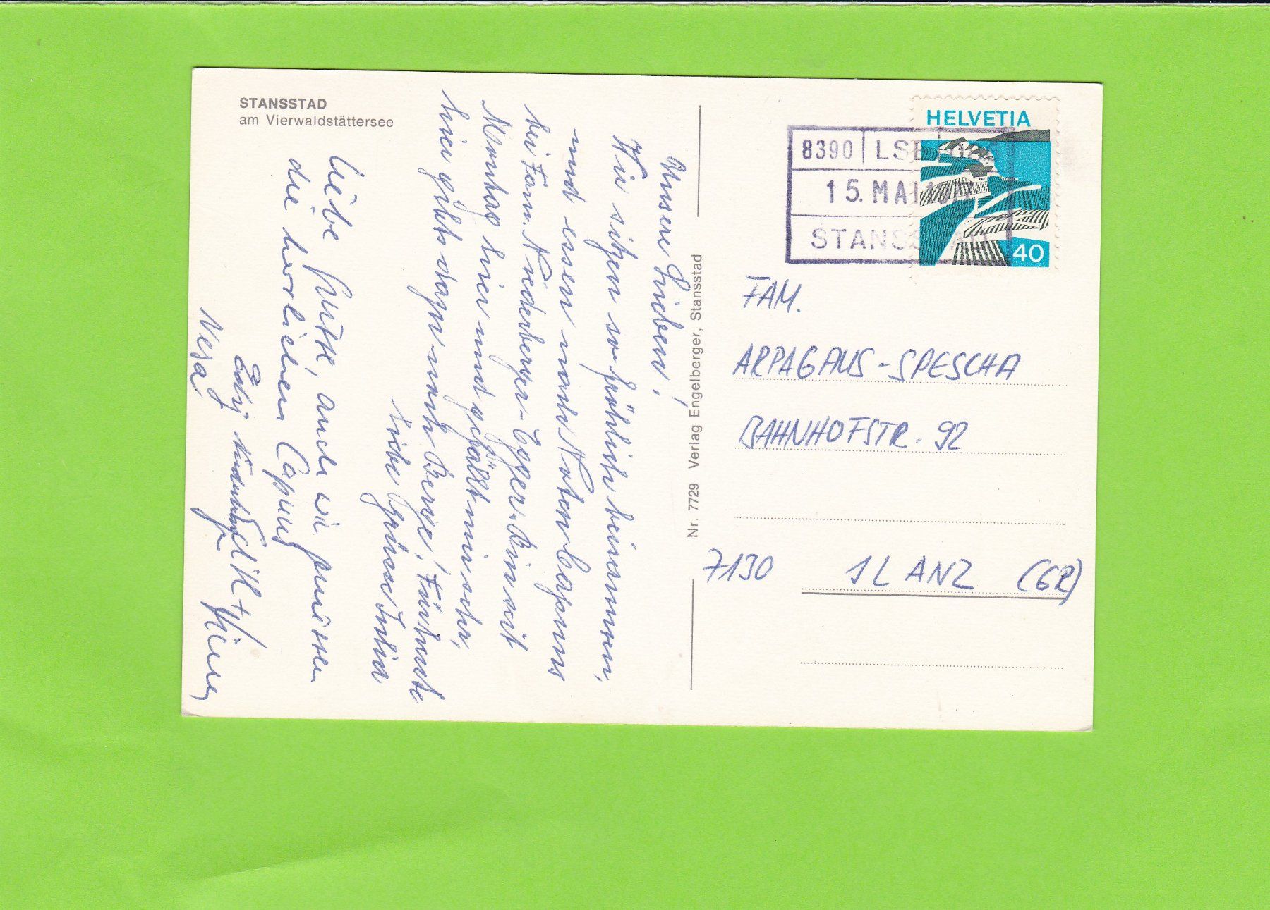 Cartoline postali: Stansstaad mit Eisenbahn – Usato da St. Peterzell venduto da neckertal 1