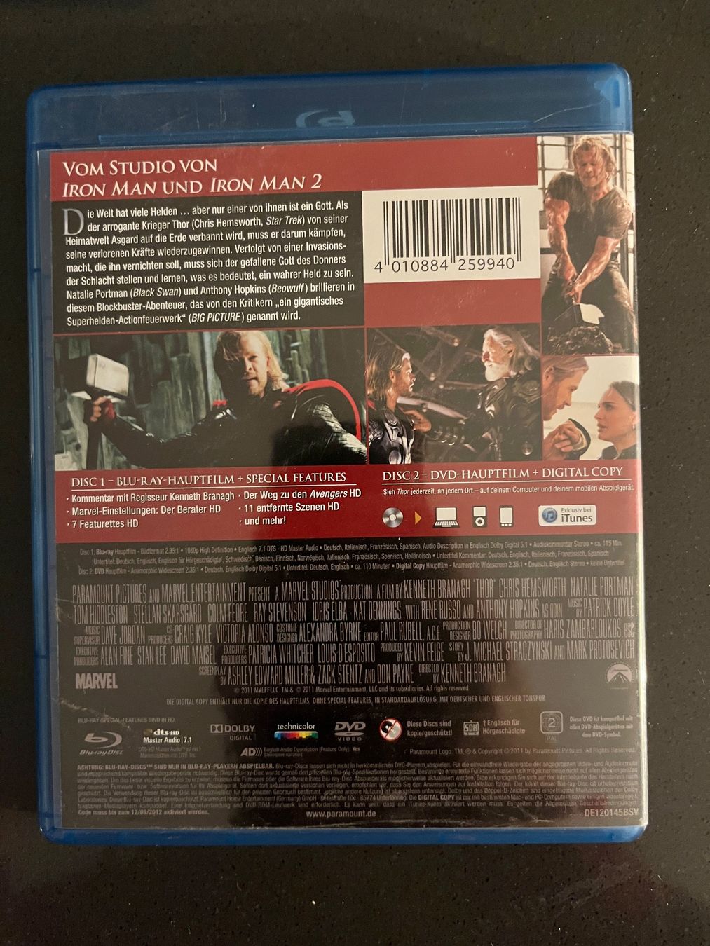 Tutti i DVDs: Marvel | Thor (Blu-ray & DVD) – Nuovo (secondo la descrizione) da Sierre venduto da black.box 1
