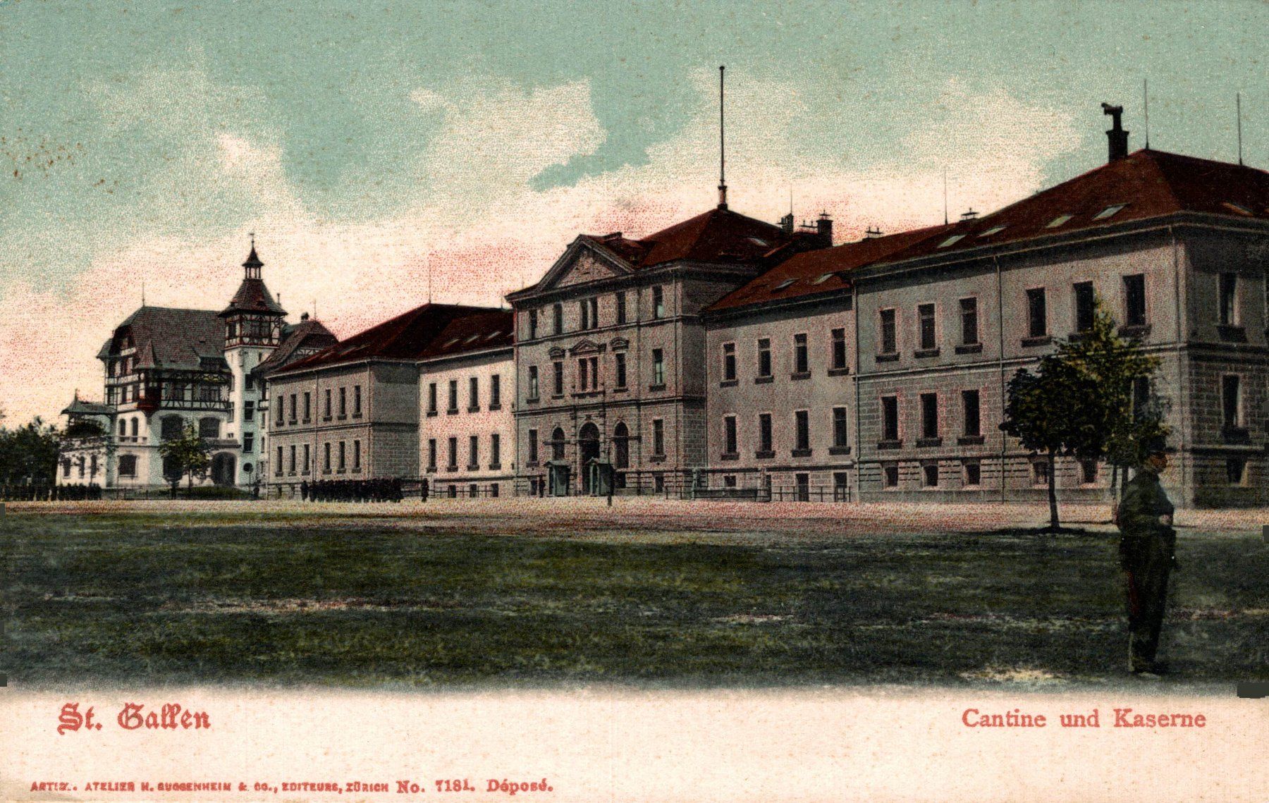 Ansichtskarten: St. Gallen. Cantine und Kaserne – Gebraucht aus Bronschhofen von Astore