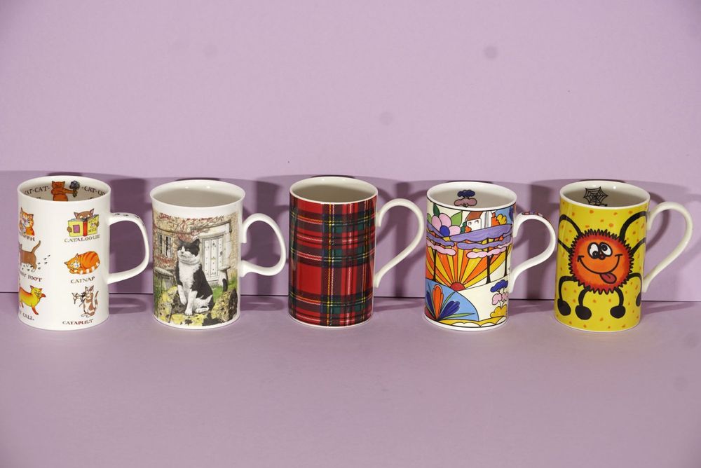 5 originelle Mugs Porzellan Tassen aus England (4 x Dunoon) | Kaufen ...