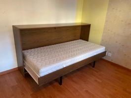 Wandbett Schrankbett Bettkasten Holzdekor guter Zustand