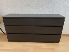 Commode 6 tiroirs marron foncé excellent état