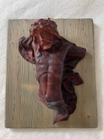 JESUS CHRISTUS Skulptur Bild Leder Holz Figur Kreuz Designer