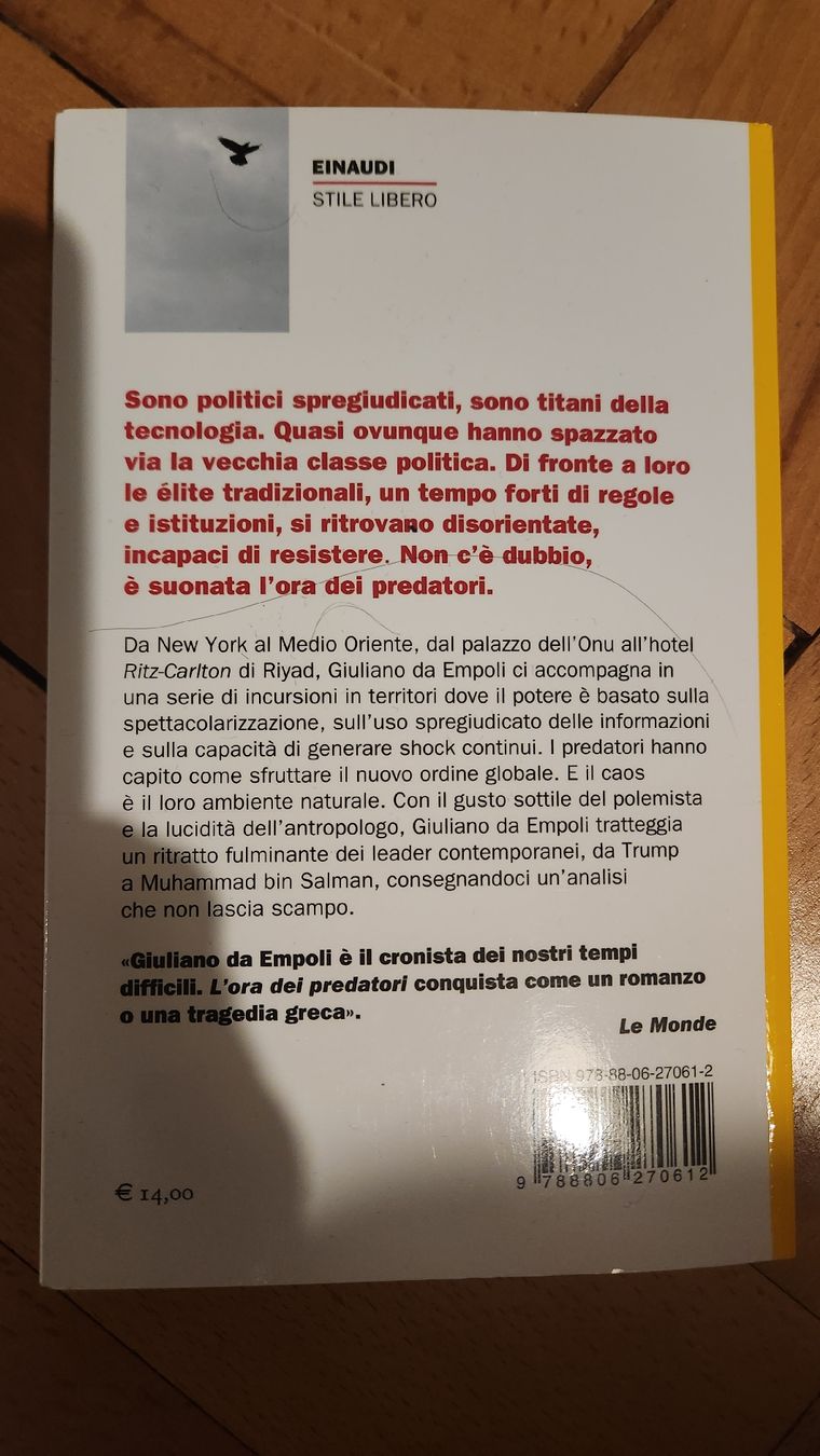 Libri: L'ora dei predatori - Giuliano da Empoli – Usato da Neuchâtel venduto da Rose_mint 1