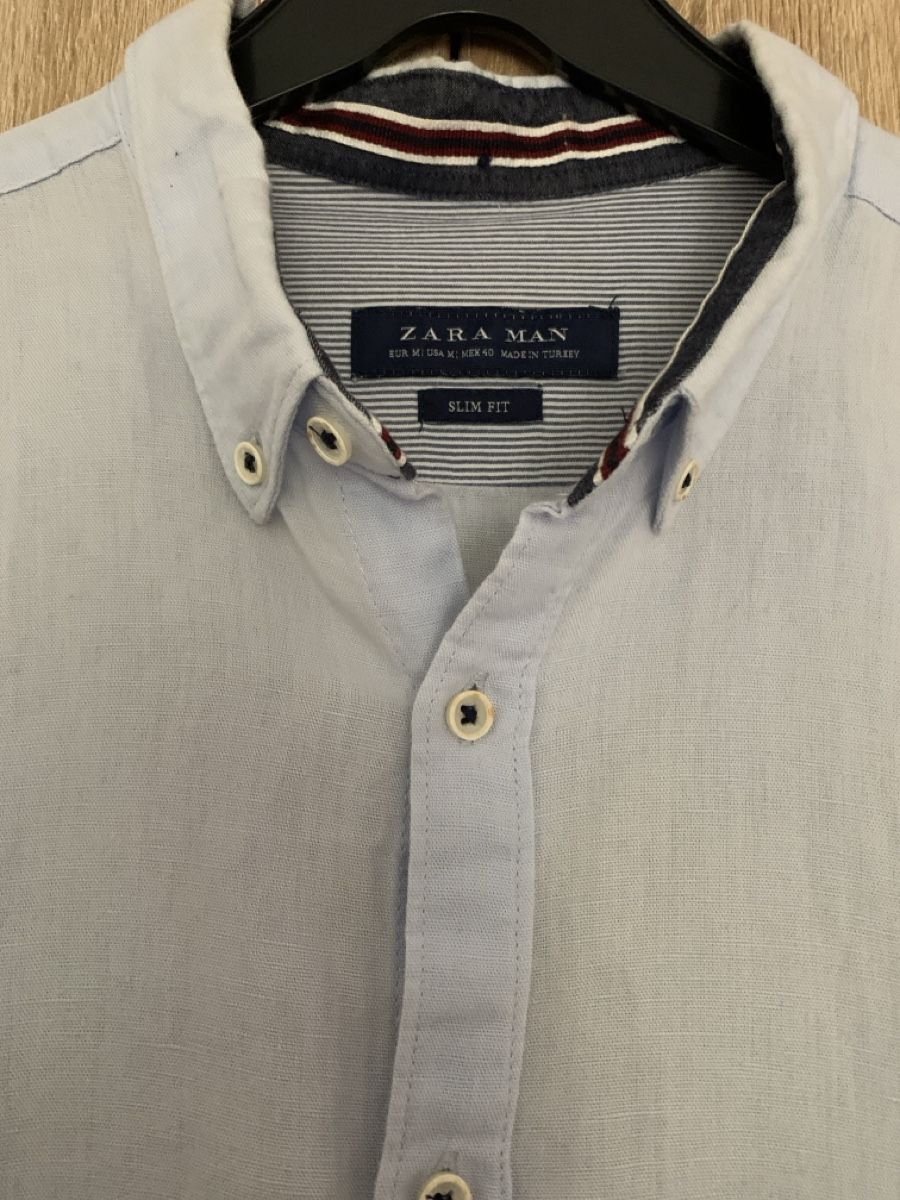 Zara Camicie: Zara Man Hemd GR M Chambray Baumwolle hellblau – Usato da Nussbaumen AG venduto da brigitebardot 1