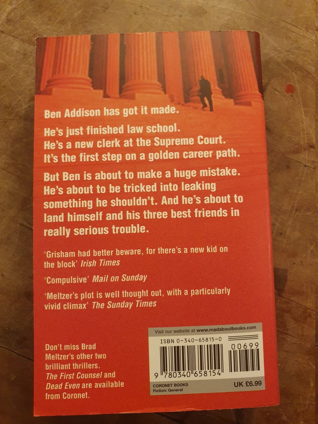 Libri: The Tenth Justice - Brad Meltzer – Usato da Zürich venduto da loosebone 9