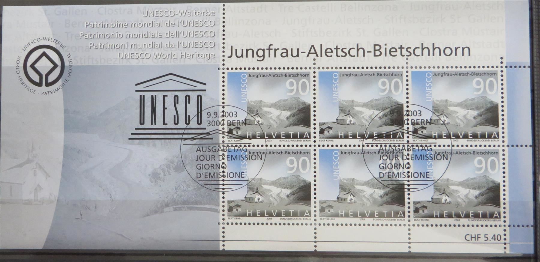Tutti i francobolli: 2003/4 UNESCO - Welterbe der Schweiz ET – Usato da Spiez venduto da Crazyduck