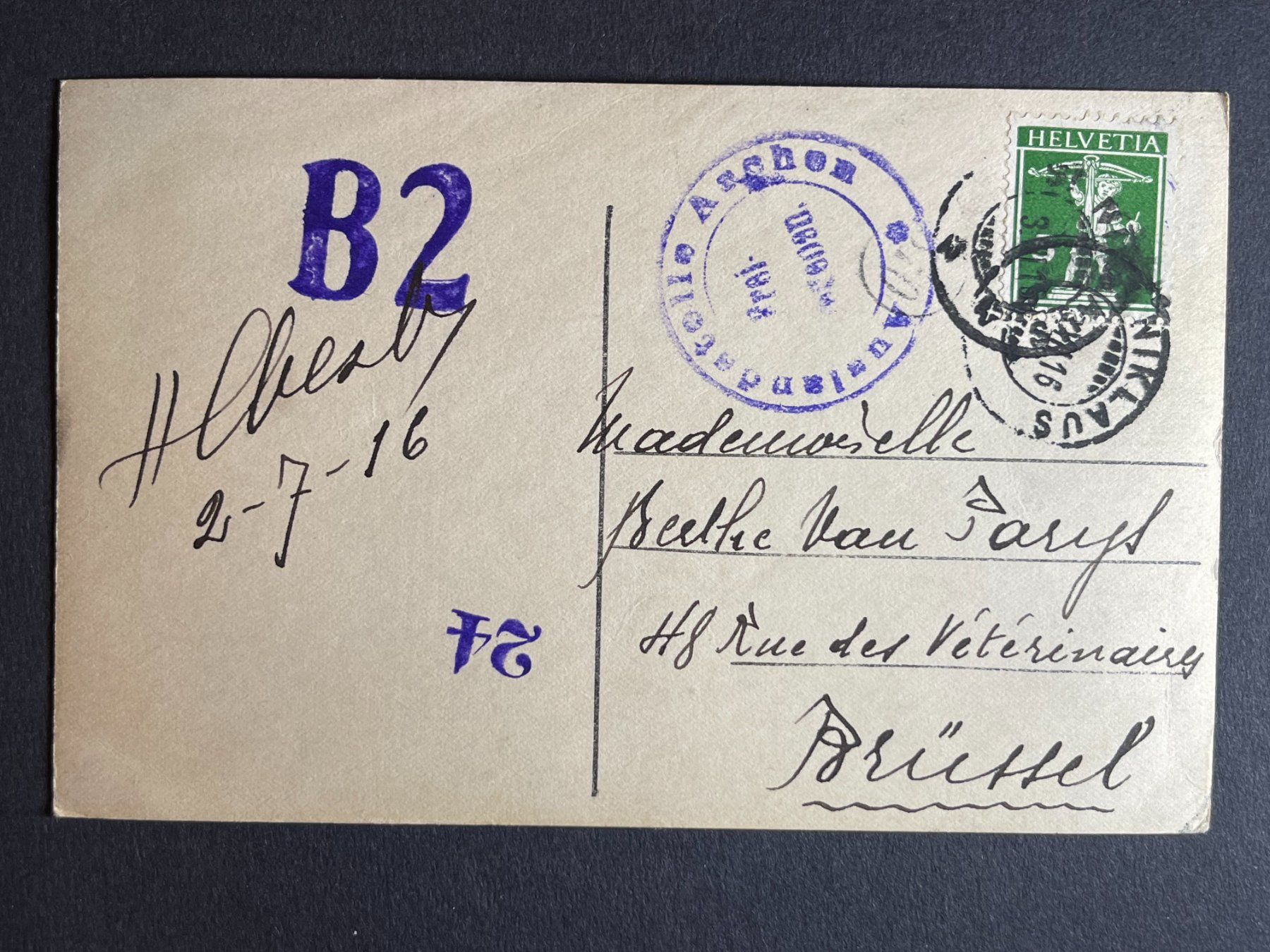 Cartoline postali: St. Niklaus - 1916 – Usato da Steg VS venduto da _vinci_ 1