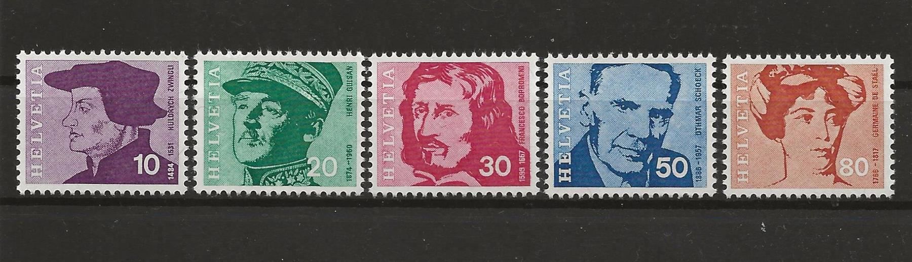 Tous les timbres: Suisse - 1969 - Portraits I ** – Neuf (Voir description) à Bussigny par jacky1953