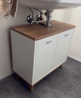 Badezimmer Unterschank Weiss / Holz