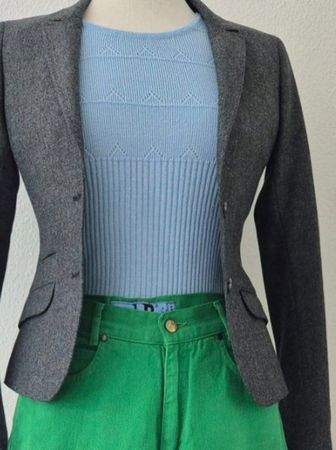 SHIRT S 36 VINTAGE STRICKWARE TOP ZU BLAZER VON DRYKORN