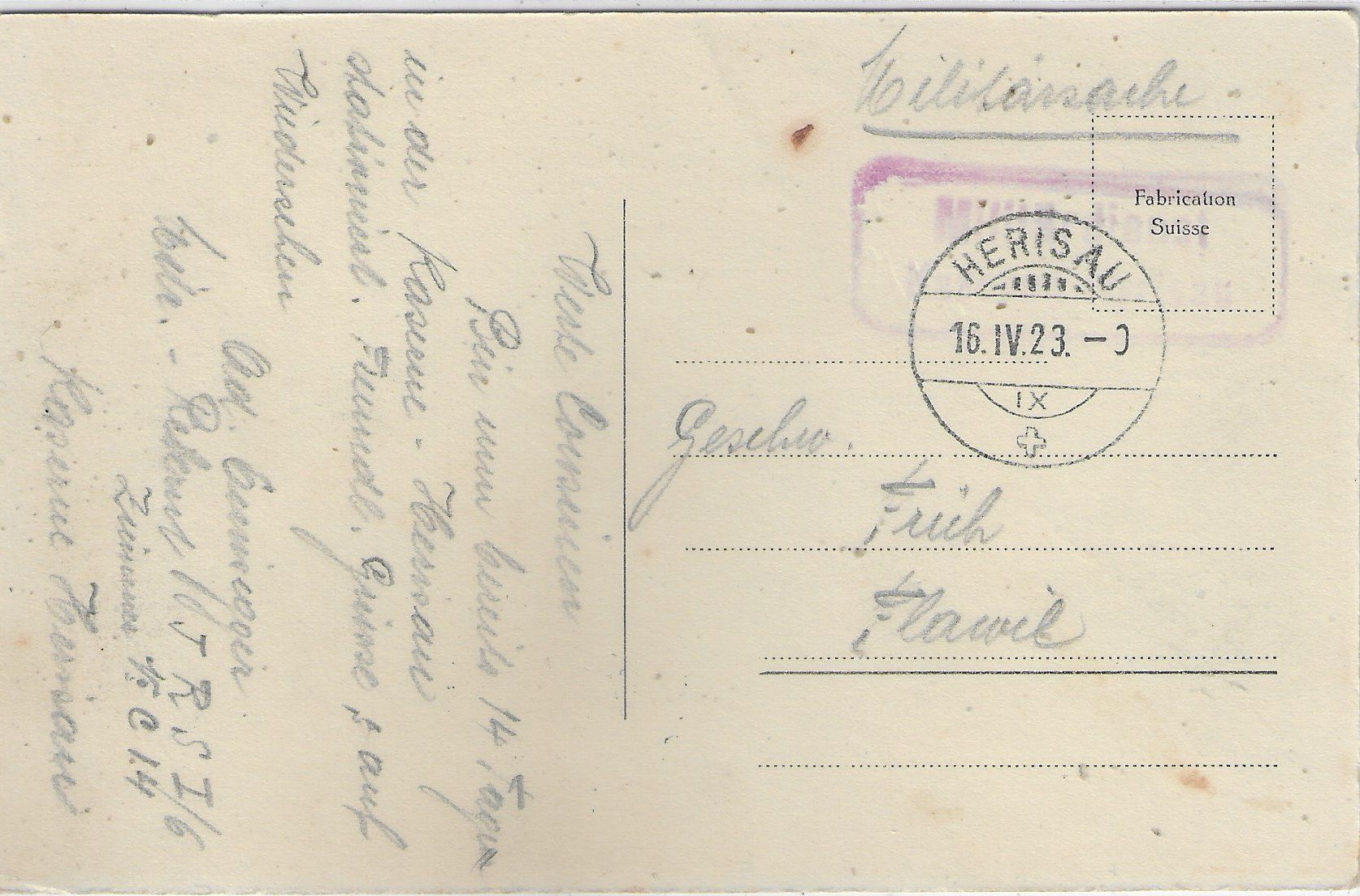Cartoline postali: Herisau - Kaserne – Usato da Ettingen venduto da Kartenplanet 1
