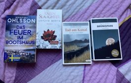 4 Krimi Romane, verschiedene Autoren, guter Zustand