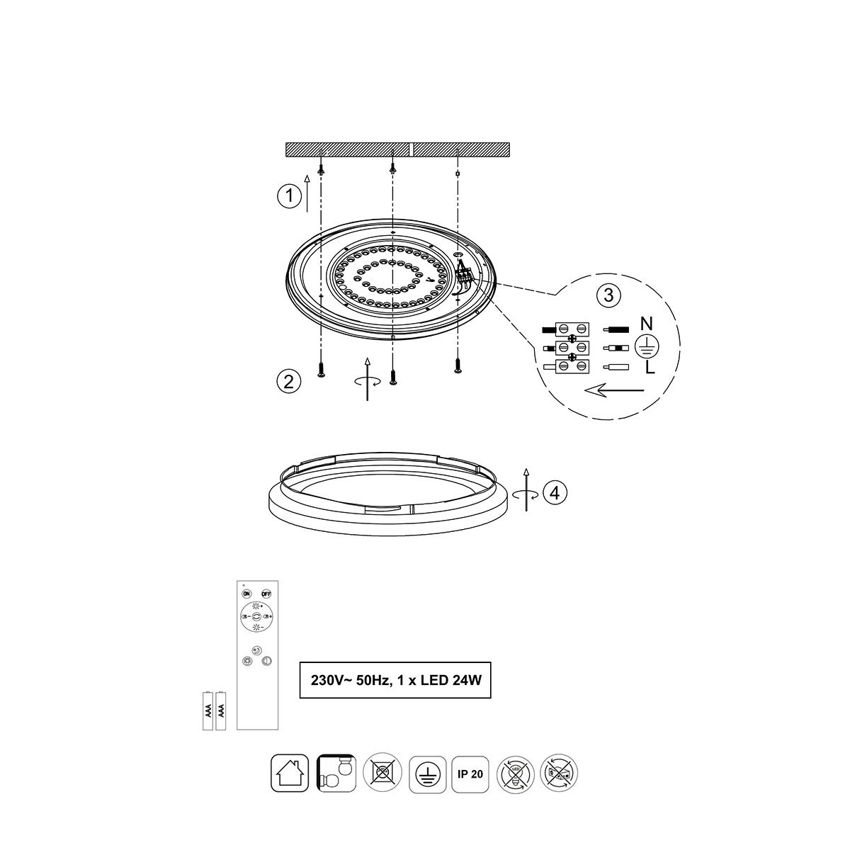 Kronleuchter & Deckenlampen: LED Deckenleuchte, Fernbedienung 40 cm Ø – Neu (gemäss Beschreibung) aus Kreuzlingen von Smart-Light 7