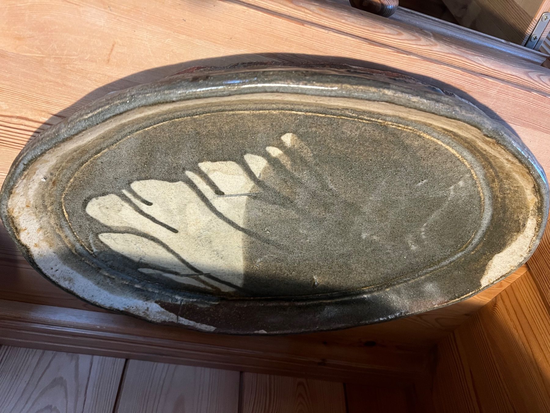 Servierplatten: Platte aus Ton – Gebraucht aus Arlesheim von groethli47