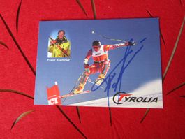 FRANZ KLAMMER AUSTRIA SKI FAHRERLEGENDE AUTOGRAMMKARTE ANTIK