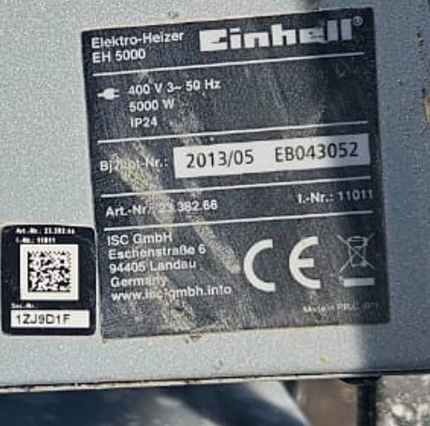 Einhell Heizgeräte: Einhell Elektro-Heizer EH 5000 – Gebraucht aus Basel von chi_vg7t 1