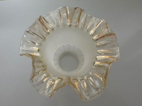 Paralumi: Jugendstil - Glas-Lampenschirm - opalweiss - goldgelb – Usato da Zürich venduto da Alot16 3