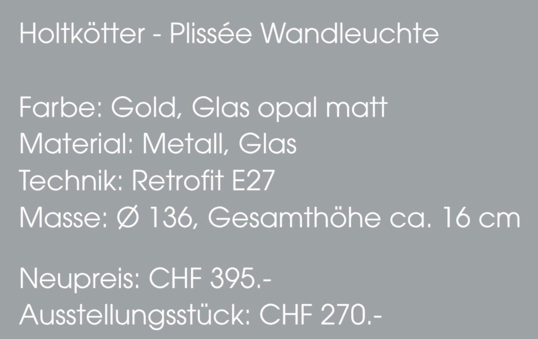 Lampes: LED Wandleuchte, Originalverpackt. – Neuf avec emballage d'origine à Binningen par Masc61 1