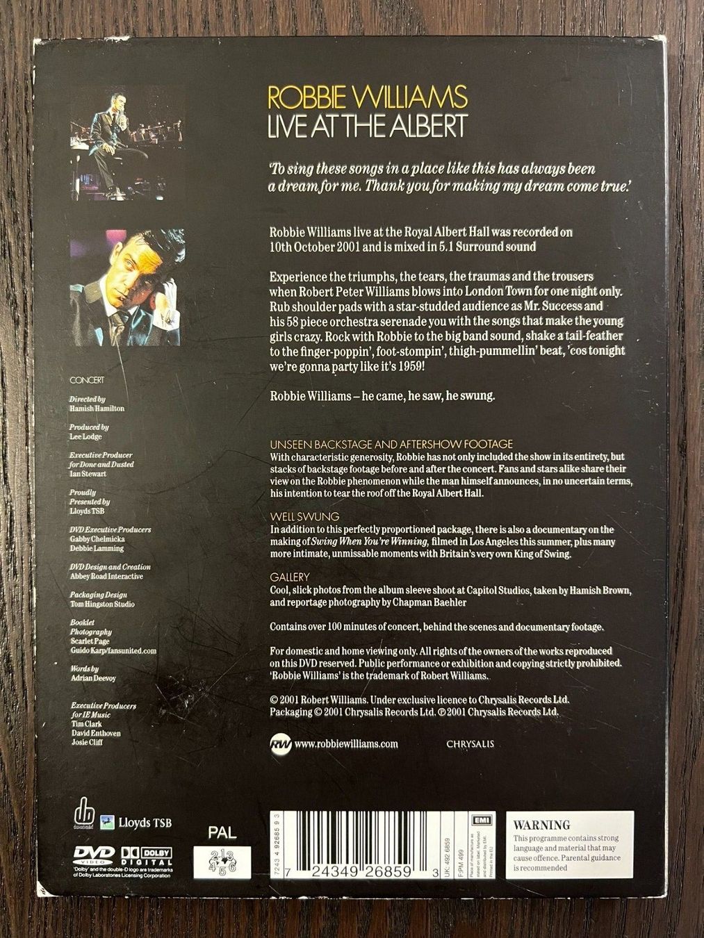 Tutti i DVDs: Robbie Williams Live at the Albert – Usato da Zürich venduto da FilmFreunde 1