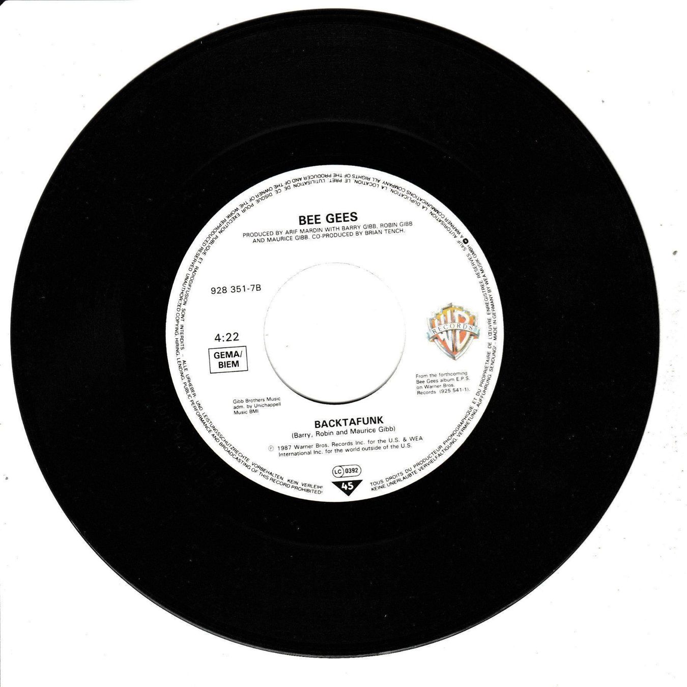 Dischi in vinile: Bee Gees - You win again 7" Vinyl-Single 1987 – Usato da Tübach venduto da JamesStone 3