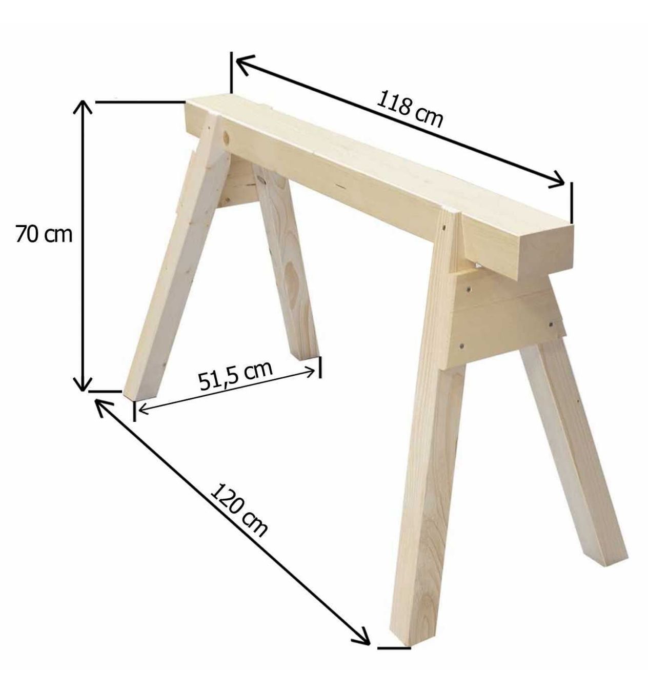 Alle Werkzeuge: Holzböcke 2er Set, 120 cm – Neu und originalverpackt aus Bottighofen von zaap 3