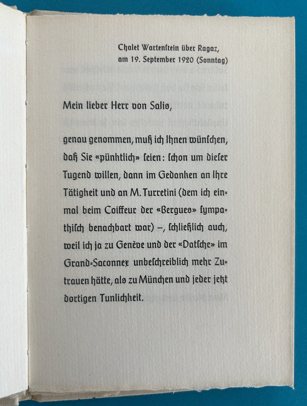 Libri: EIN BRIEF RILKES – SCHLOSS BOTHMAR – Usato da Zürich venduto da Domus09 4