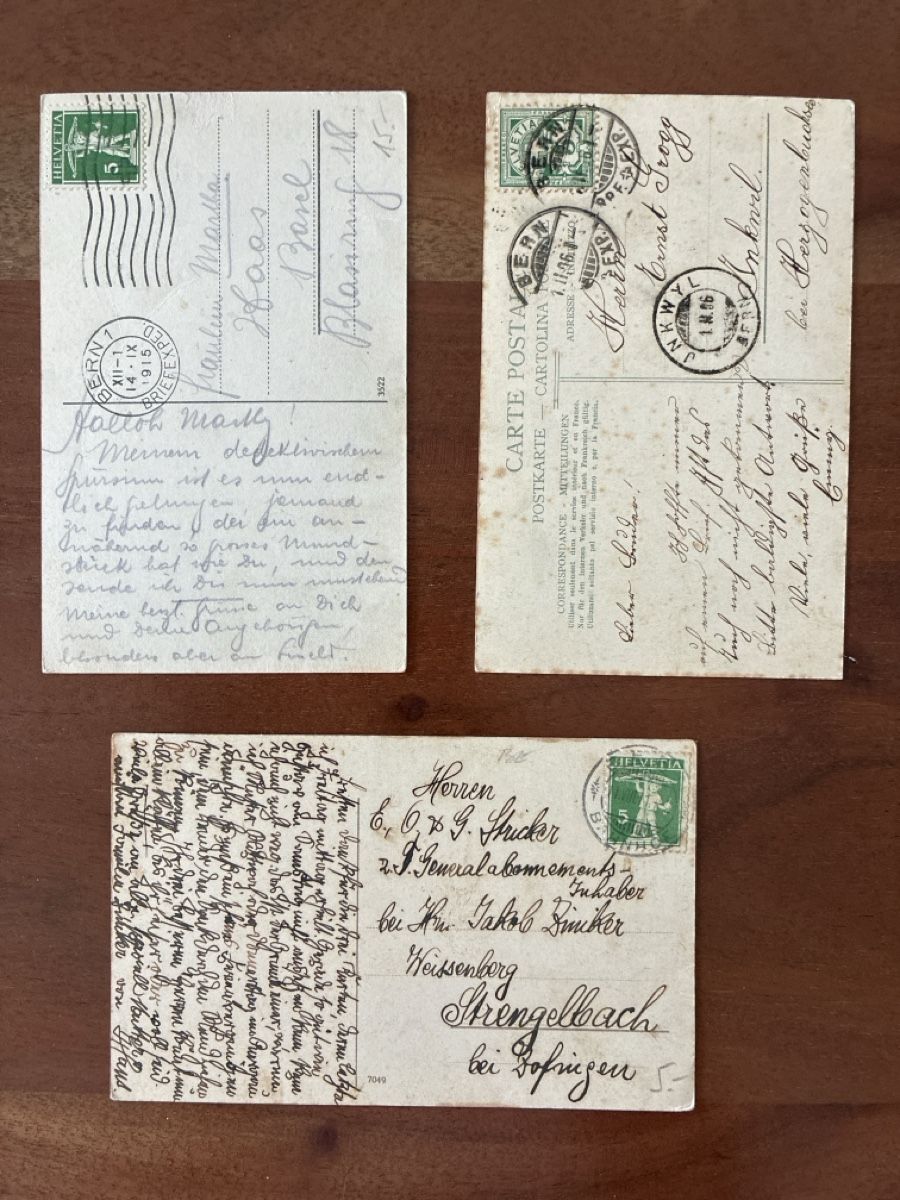Cartoline postali: 7 Ansichtskarten Schweiz von Berner Bären 1 – Usato da Oftringen venduto da Cla.vD.74 1