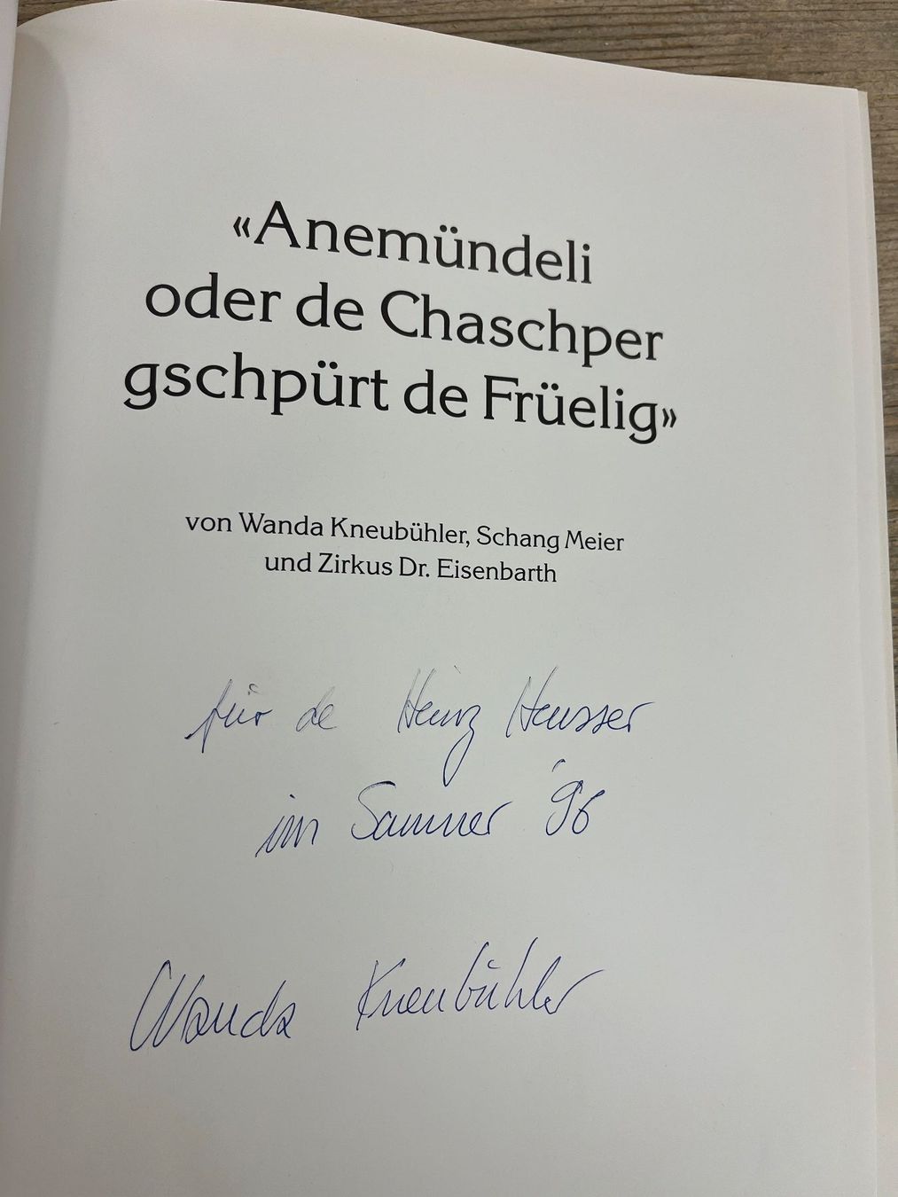 Libri: "Anemündeli oder de Chaschper gschpürt de Früelig", 1. Aufl. – Usato da Pfäffikon ZH venduto da buresi 1