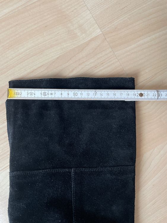 Schwarze Wildleder Overknee-Stiefel Gr. 37 4