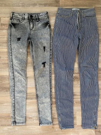 2 Mädchen-Jeans 1xskinny / 1x high waist Gr. 152