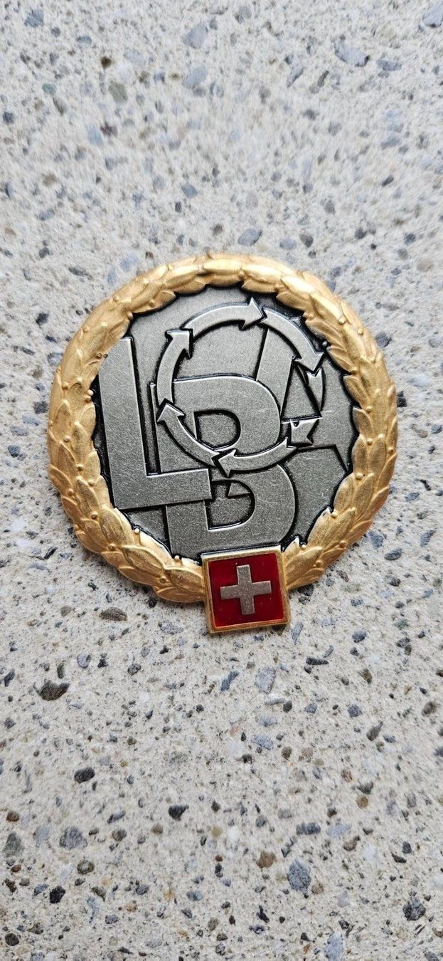 Schweizer Armee Placchette & Badge: *** Beretemblem Gold Offizier Schweizer Armee *** – Nuovo e nell'imballaggio originale da Riedholz venduto da fr_sIruP