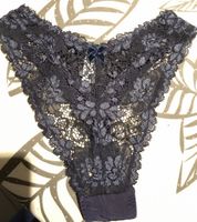 Valisere Tanga Gr. 38/40 Blau Spitze sexy Wäsche Slip