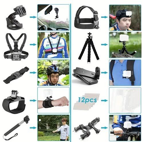 Action Cam: 50-teiliges Actioncam Zubehör-Set – Neu und originalverpackt aus Liestal von OMAROSHOP 4