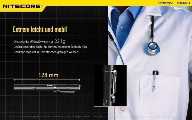 Messen: Stiftlampe NiteCore für med. Diagnostik – Neu und originalverpackt aus Grüningen von Prolumin 5