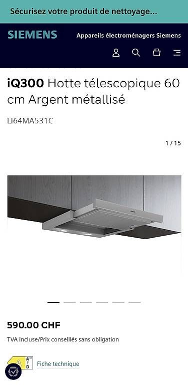 Hottes de ventilation: Hotte aspirante  – D'occasion à Martigny par bru_nw5w