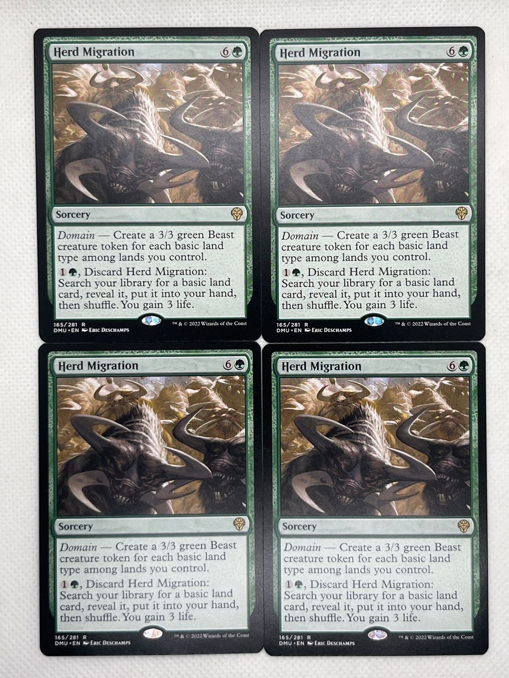 Magic The Gathering Sammelbilder & Trading cards: MTG Magic the Gathering: 4x Herd Migration DMU – Gebraucht aus Hinterkappelen von Kim1992