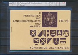 1965 FL, Postkarten Heft, "Gemeindewappen", ET - Stempel