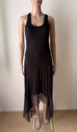 BCBGMAXAZRIA Kleid mit Mesh-Besatz & asymmetrischer Saum 🖤