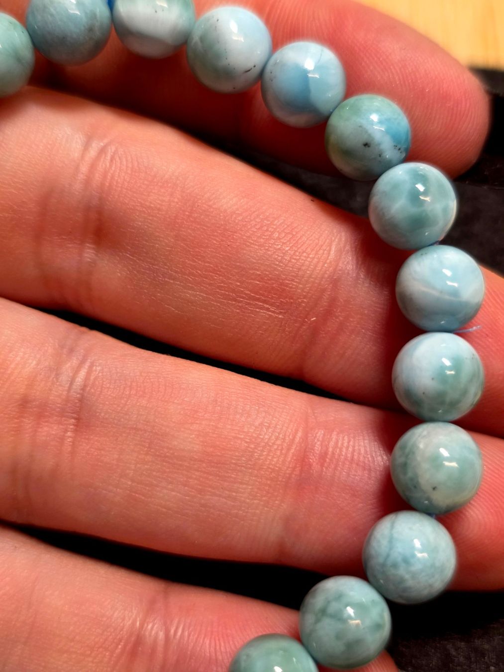 Minerali & Pietre curative: Larimar Armband F 7.6mm – Nuovo e nell'imballaggio originale da Matzingen venduto da Shay_Crystalz 1