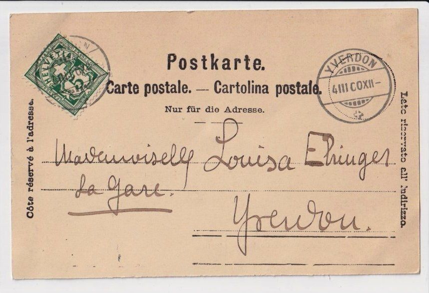 Cartoline postali: Concise – L’Église, 1900 – Usato da Fribourg venduto da AK_Fribourg 1
