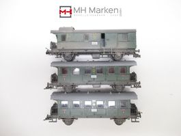 Fleischmann 2x 3.Kl Pers.W. + Packwagen DR o.OVP gealtert