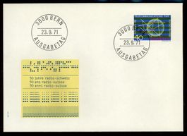 1971, FDC, Sondermarke 50 Jahre Radio Schweiz (Nr. 504)