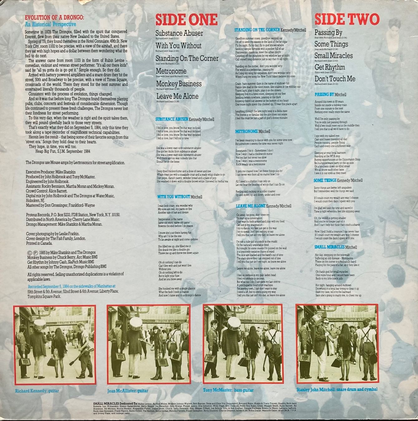 Vinyles: THE DRONGOS - SMALL MIRACLES – D'occasion à Poliez-Pittet par Newtown-Records 1