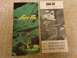 vintage Prospekt  Saas Fee mit Preisliste 1970. Top Zustand